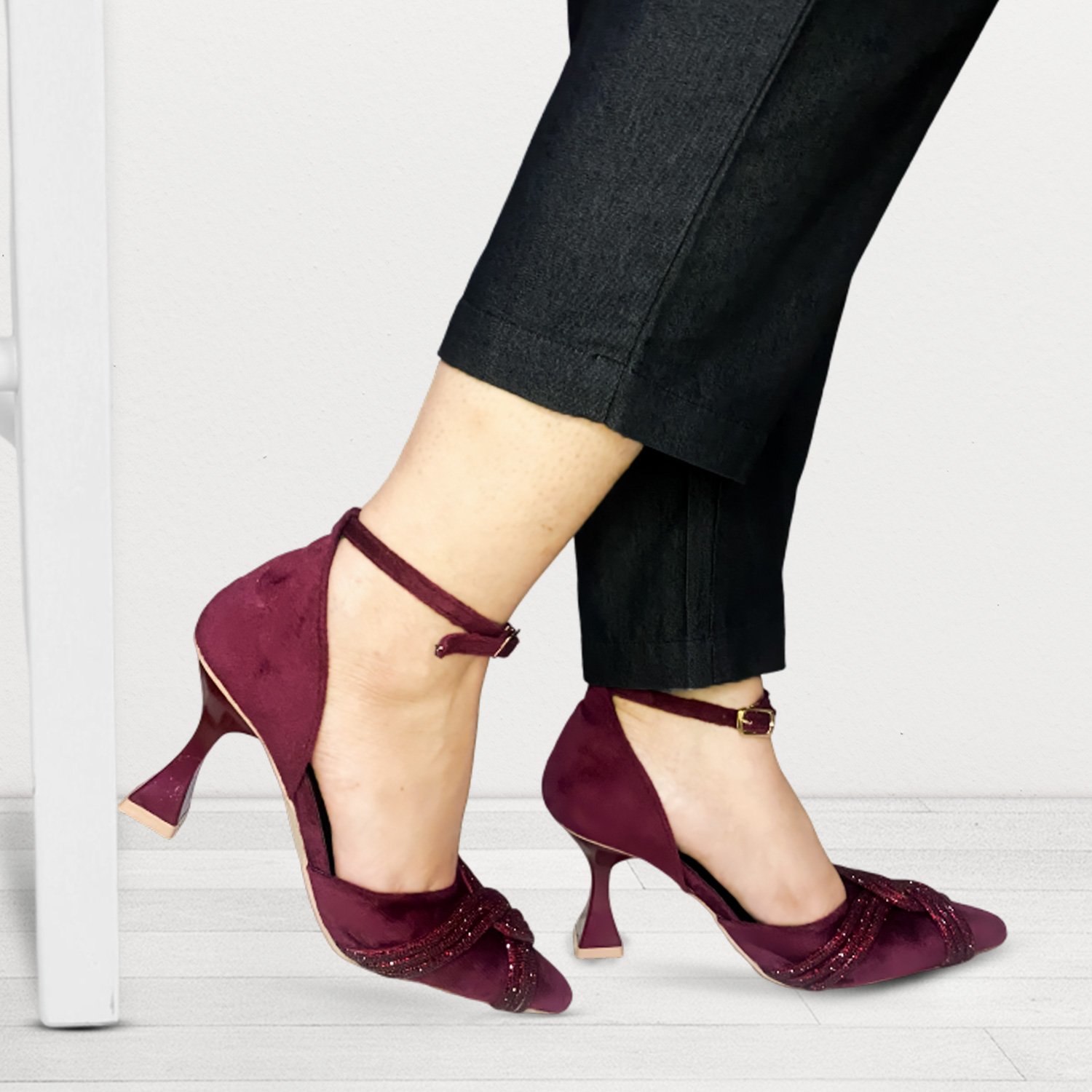 PRINCESS HEEL SANDAL | MAROON