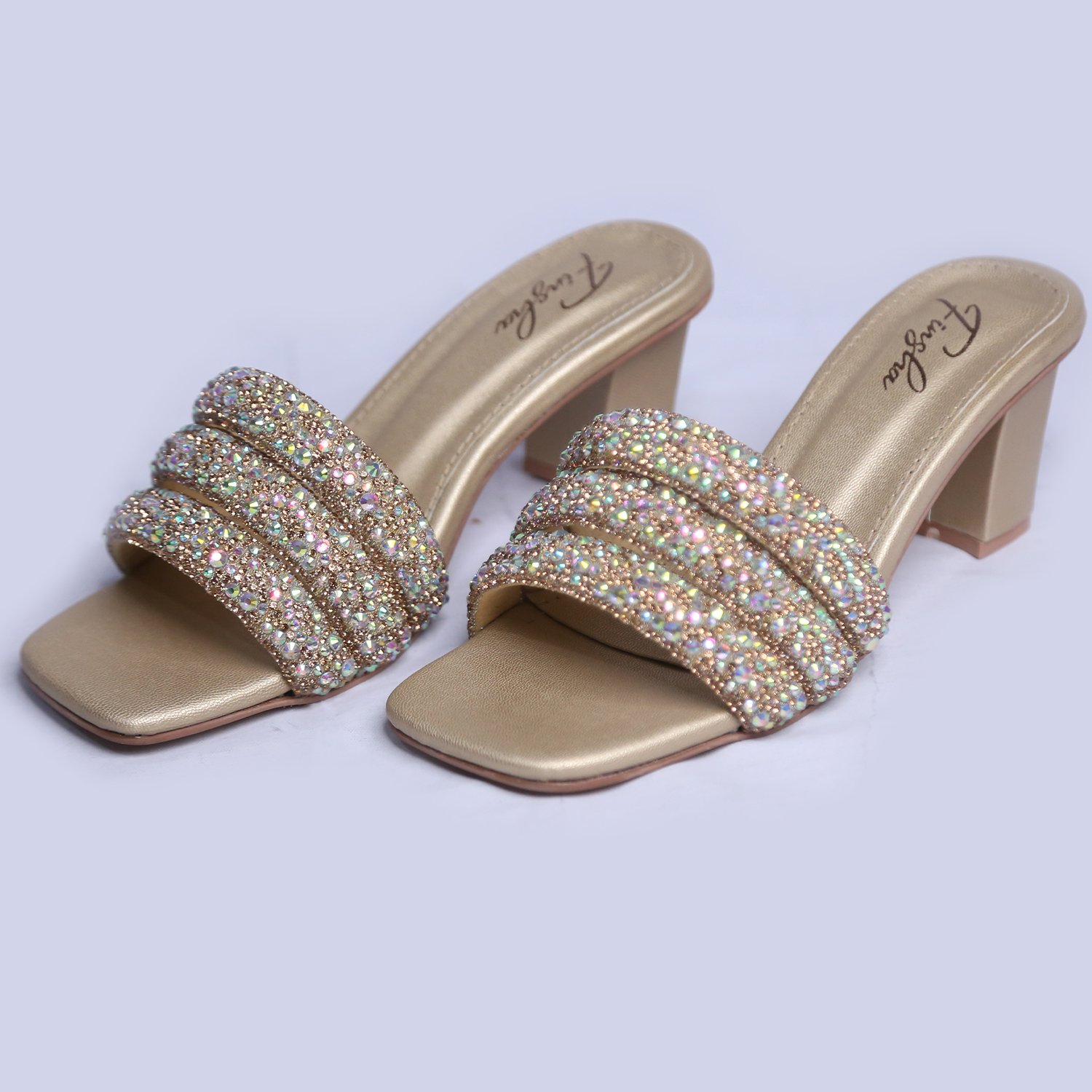 LINA HEEL SANDAL | GOLDEN - Image 4