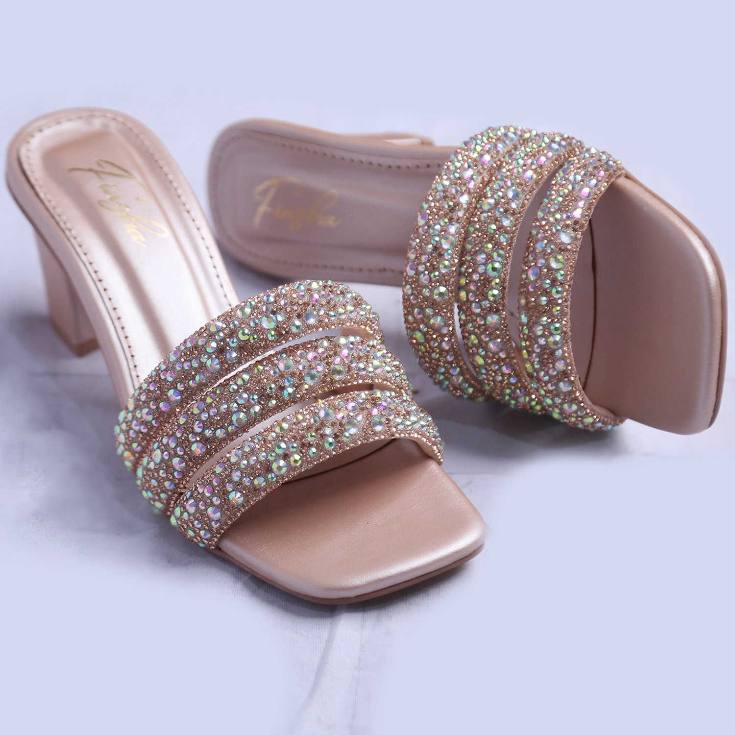 LINA HEEL SANDAL | ROSE GOLD