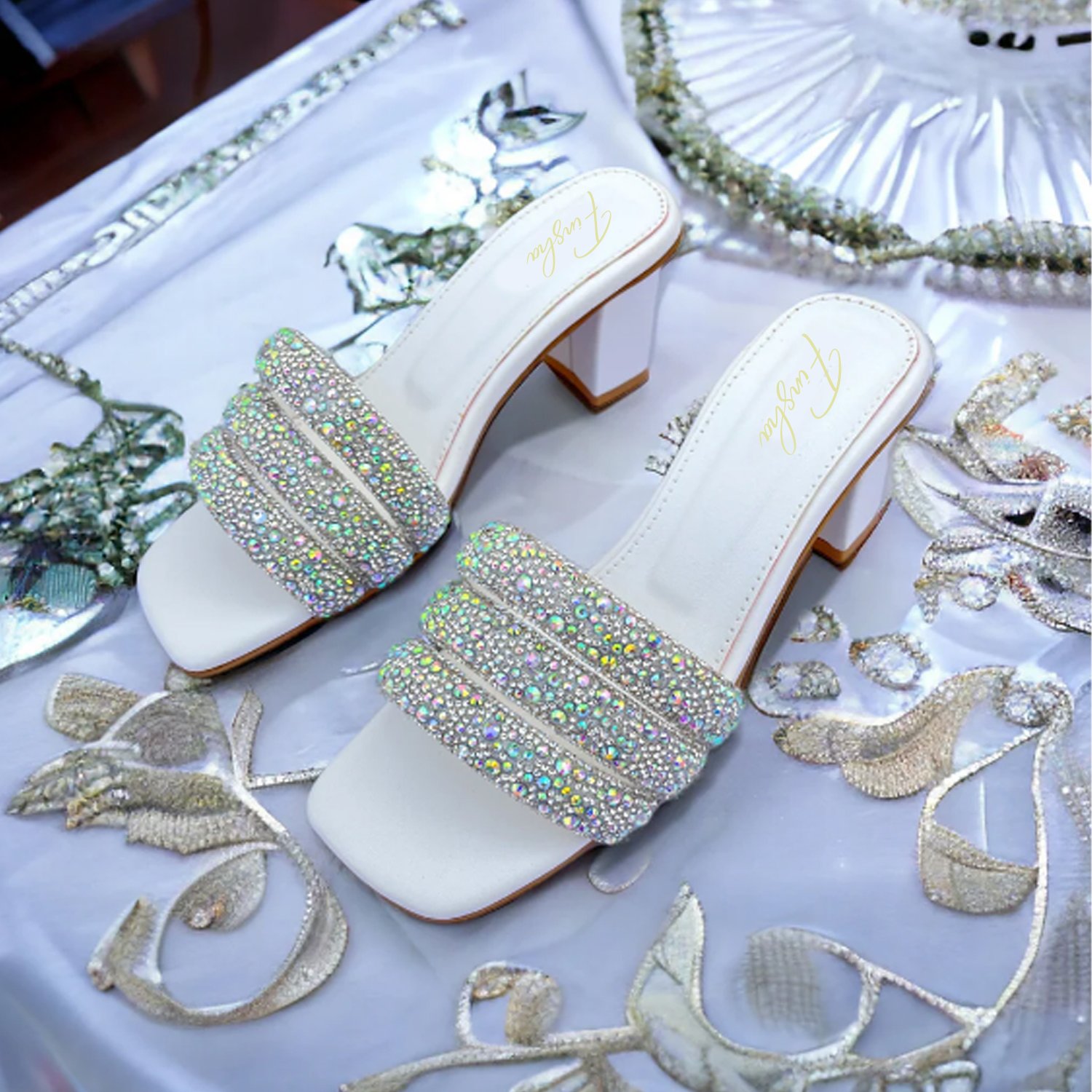 LINA HEEL SANDAL | WHITE