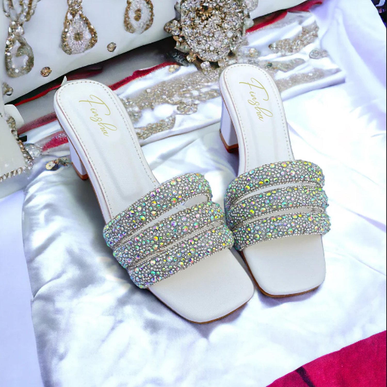 LINA HEEL SANDAL | WHITE - Image 2