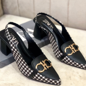 Zara Check Block Heel