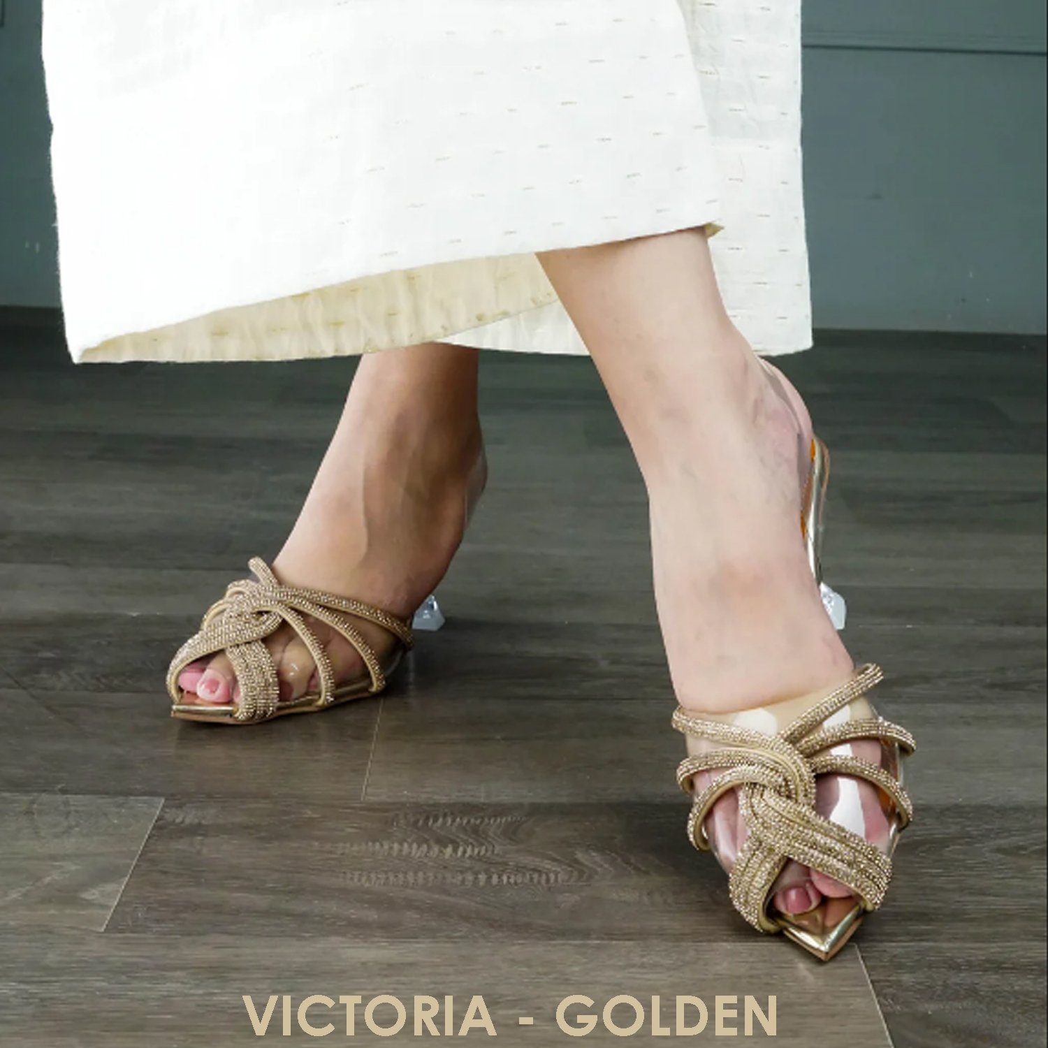 VICTORIA HEEL SANDAL | GOLDEN