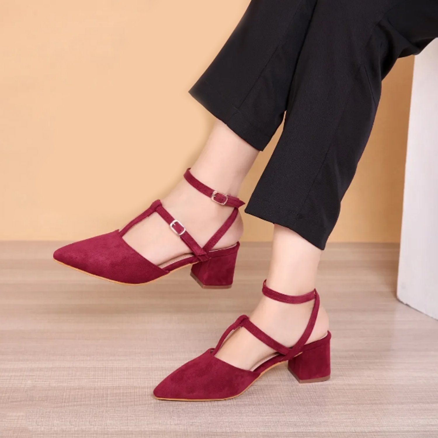CLASSY HEEL SANDAL | MAROON