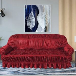 Twill Jersey Sofa Covers - Elastic Sofa Covers - Maroon