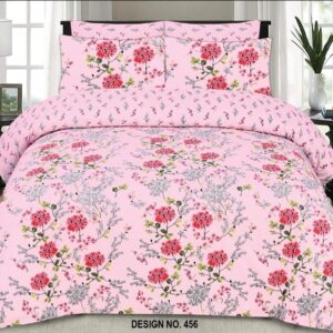 3 Pcs Cotton Bedsheet-Pure Pinknin (Premium)
