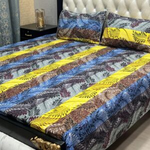 3 Pcs Cotton Bedsheet- XARA 7655-3326 (Premium)