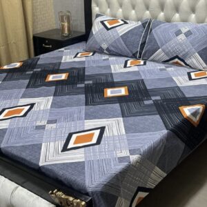 3 Pcs Cotton Bedsheet- XARA 7655-3328 (Premium)