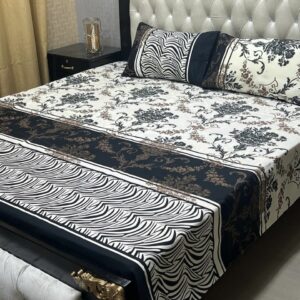 3 Pcs Cotton Bedsheet- XARA 7655-3339 (Premium)