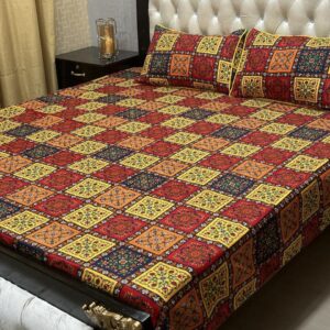 3 Pcs Cotton Bedsheet- XARA 7655-3351 (Premium)