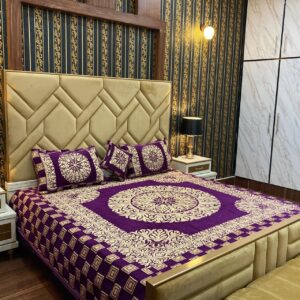 Velvet Bridal Bedsheet Set-4 Pcs 05
