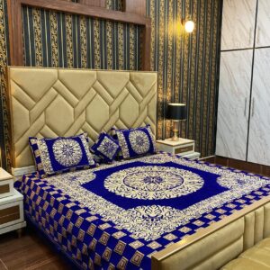 Velvet Bridal Bedsheet Set-4 Pcs 07