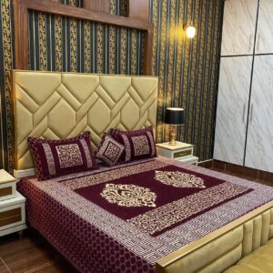 Velvet Bridal Bedsheet Set-4 Pcs 10