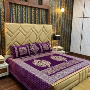 Velvet Bridal Bedsheet Set-4 Pcs 14