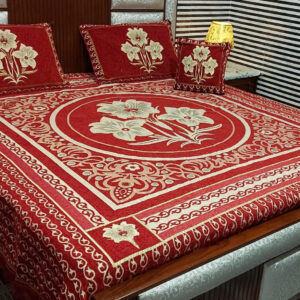 Velvet Bridal Bedsheet Set-4 Pcs 29