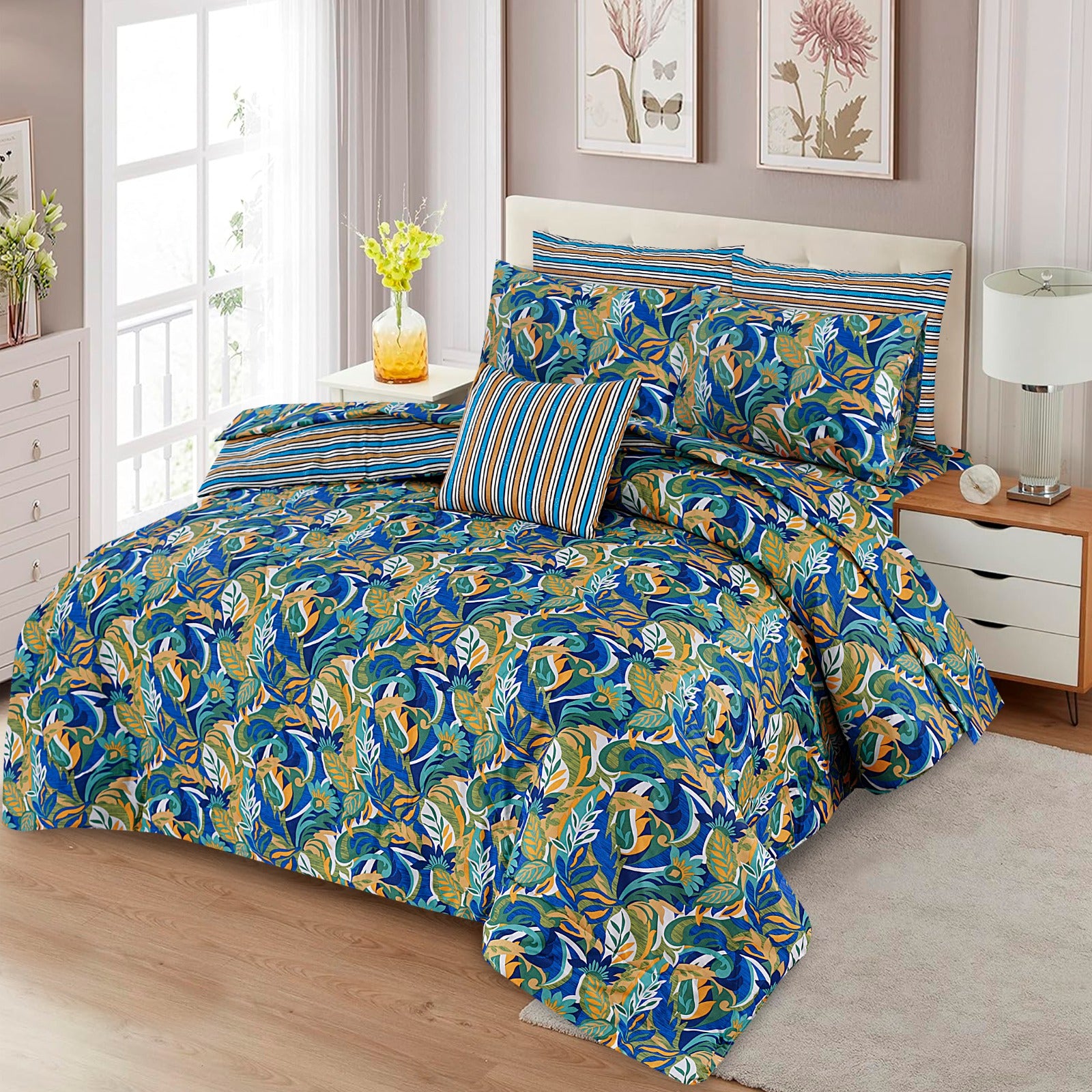 7 Pcs Comforter Set TFH-1099 (Light Filling)