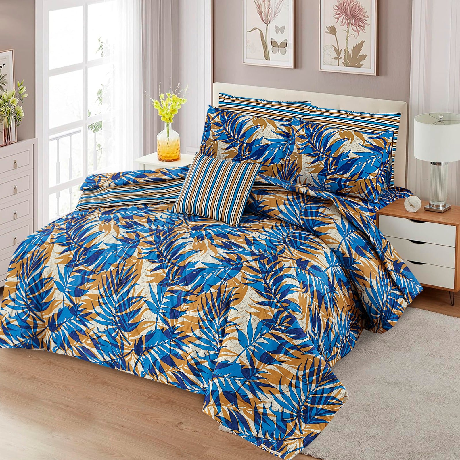 7 Pcs Comforter Set TFH-1098 (Light Filling)